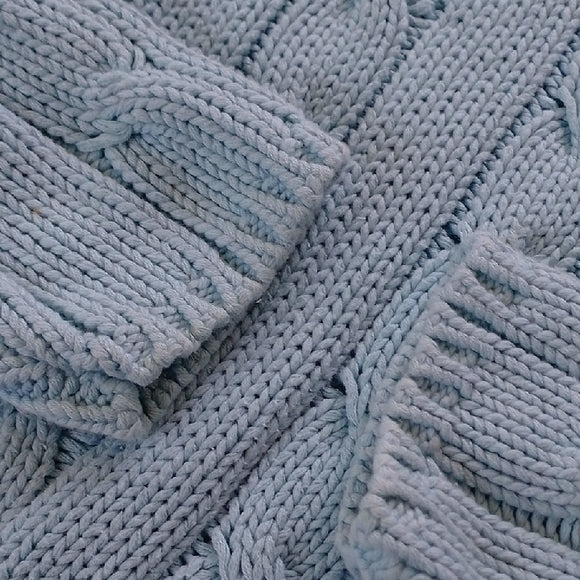 VINTAGE '90s Women's Blue Cable Knit Sweater