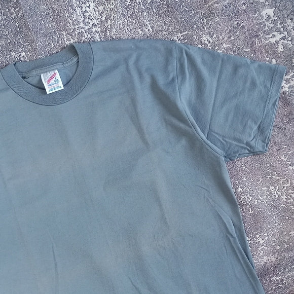 Vintage 90s BLANK Jerzees Made in USA T-Shirt Grey Size L