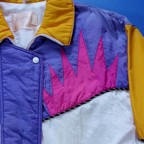 Vintage 90s Sun Funky Colour Block Winter Jacket Eureca