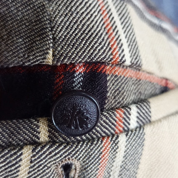 Vintage Stretch Woven By Keithmoor Wool Flare Plaid Pants UNISEX