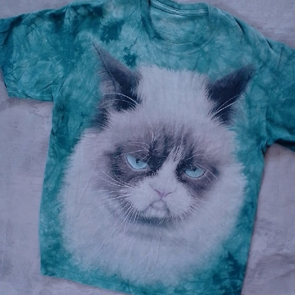 Grumpy Cat The Mountain Tie-Dye T-Shirt - Green UNISEX