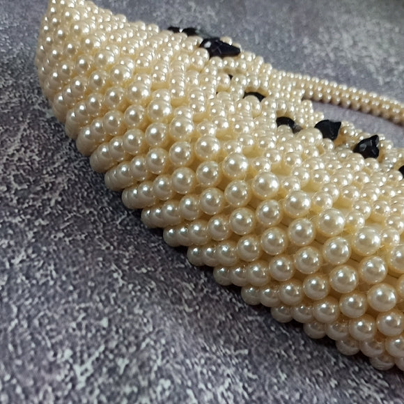 Vintage Handmade Elegant Pearl Beaded Handbag