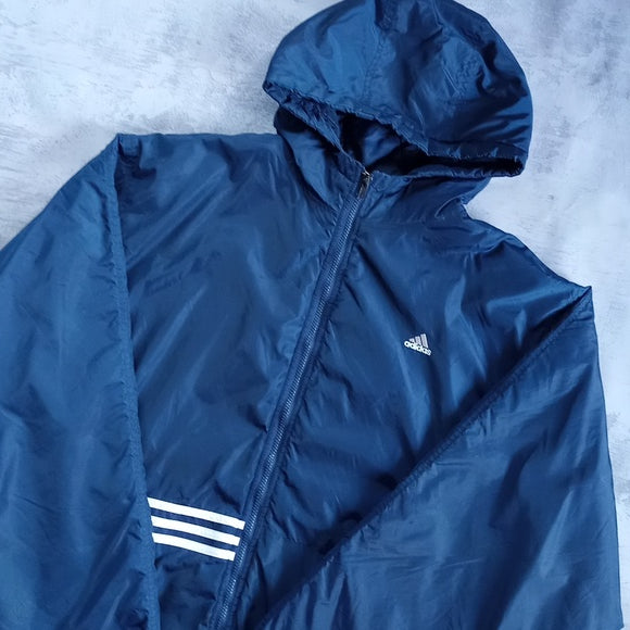 Vintage 90s Adidas Blue Stripes Blue Essential Winter Jacket