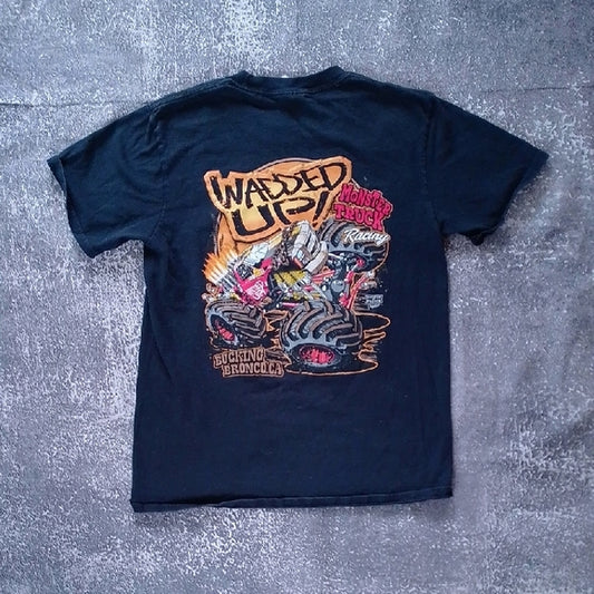 Wadded Up Monster Truck Racing Black T-Shirt