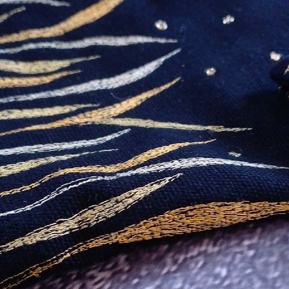 Vintage Black Jacket with Giraffe Family In Stars Design