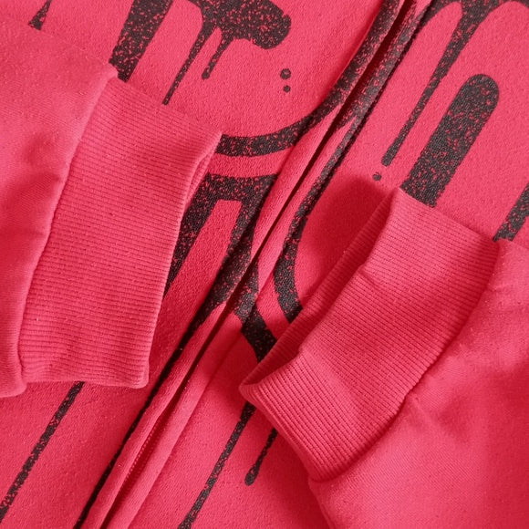 Vintage TAPOUT BIG PRINT SWEATSHIRT ZIP-UP RED