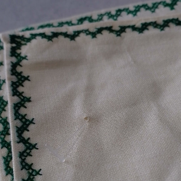 Vintage Hand Embroidered Floral Tablecloth