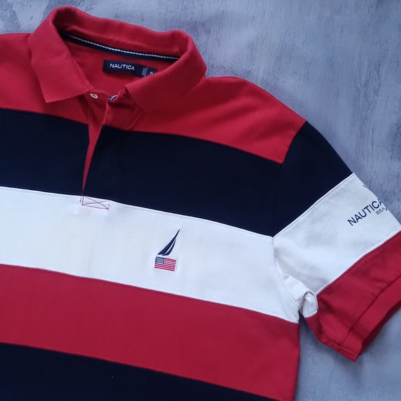 Nautica US1983 SAIL Essential Striped Polo T-Shirt