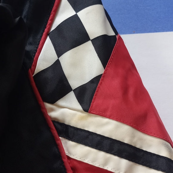Vintage 90s Snap On Racing Checkered Flag Sleeves Winter Jacket