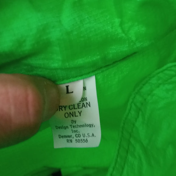 Vintage 80s Indy Car Neon Green Zip-Up Windbreaker Jacket UNISEX