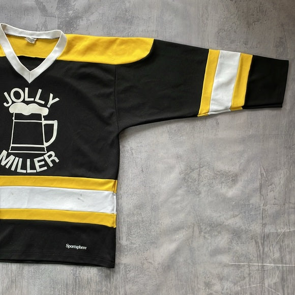 Vintage 90s Jolly Miller Beer Mug Hockey Jersey