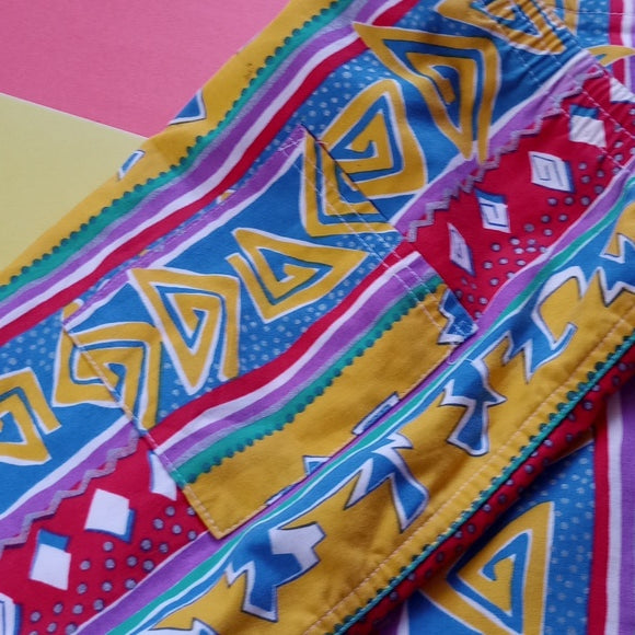 Vintage 90s Off Shore Funky Retro Pattern Shorts Fresh Prince