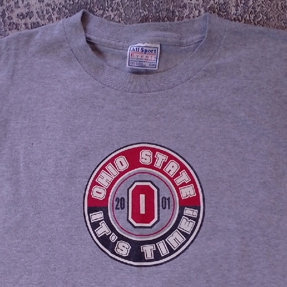 Vintage 2001 Ohio State It's TIME Gray T-Shirt