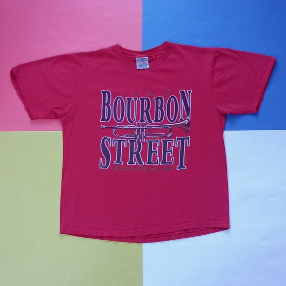 Vintage ONEITA Jazz Bourbon Street New Orleans Graphic Single Stitch T-Shirt