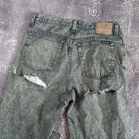 Vintage Acid Wash Brittania Ripped Denim Jeans MADE IN USA