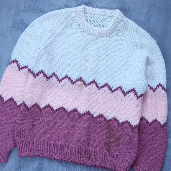 Vintage 90s Big Fluffy Muiltu Colour Sweater Handmade