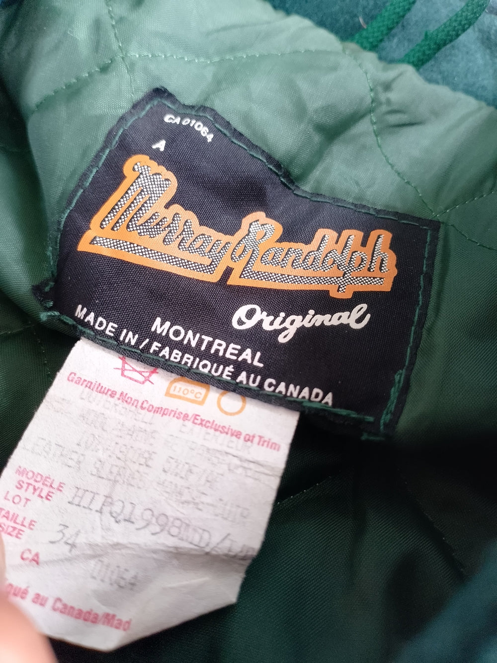 Vintage 1998 Import Auto Leasing Wool & Leather Jacket