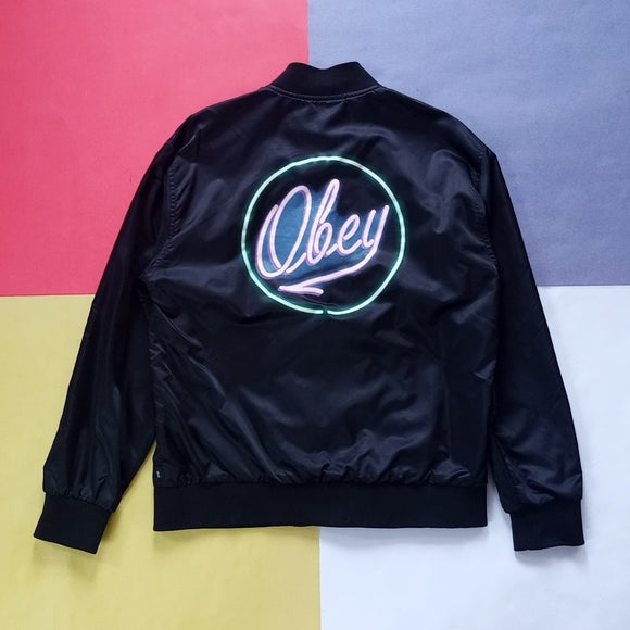 Obey N 89 Neon Lights Logo Button-up Jacket