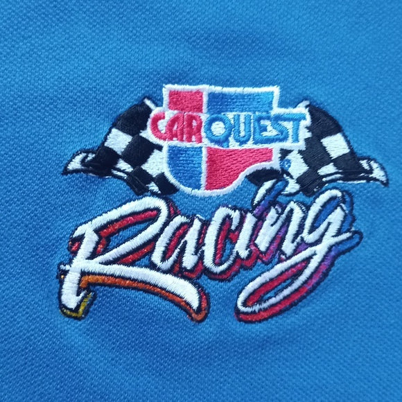 Vintage 90s CarQuest Racing Colour Block Polo Shirt Embroidered