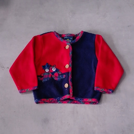 Red and Blue Teddybears Cardigan