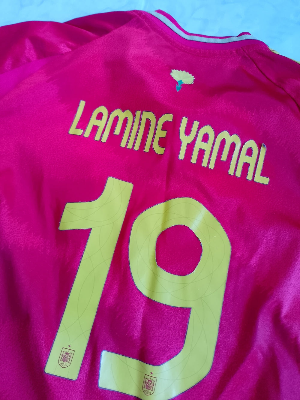 Adidas Kids' Spain Soccer Jersey 19 in Red/Yellow LAMINE YAMAL