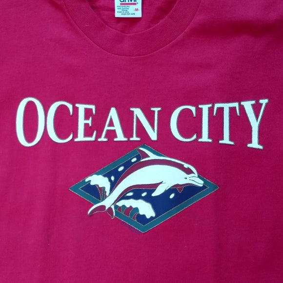 Vintage 90s Ocean City Dolphin Graphic Single Stitch T-Shirt