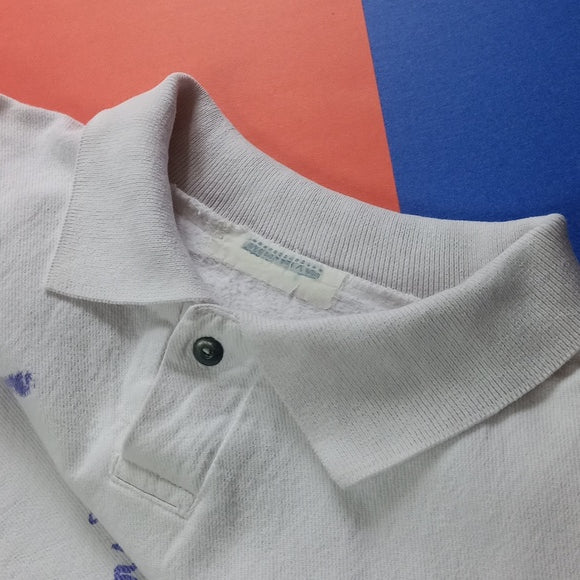 Vintage 1990s Bowl Of Fruit Silent Fish Oversized Polo Shirt