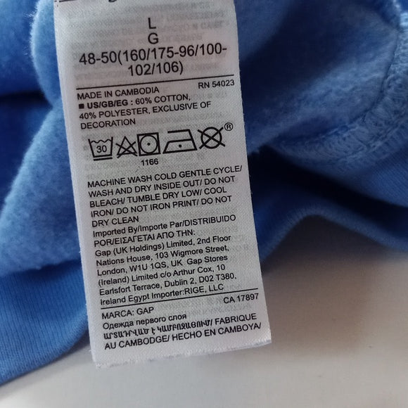 THE GAP Big Print Sweater Crewneck Blue