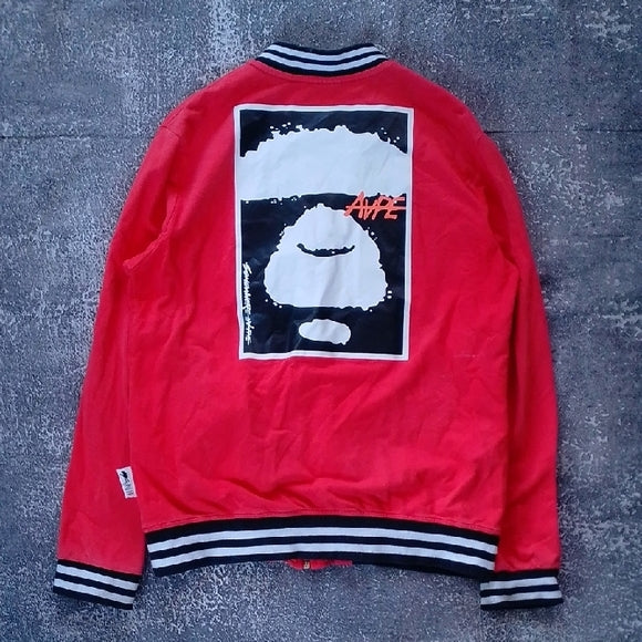 Aape By BATHING APE Orange Zip Up JAcket