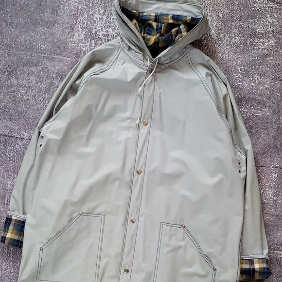 Vintage THERMAL-SLICKS by MTC Plaid Lined Raincoat