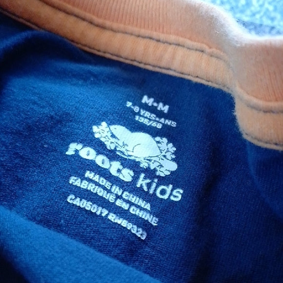 Classic Roots Kids Tee in Navy with Orange Accents