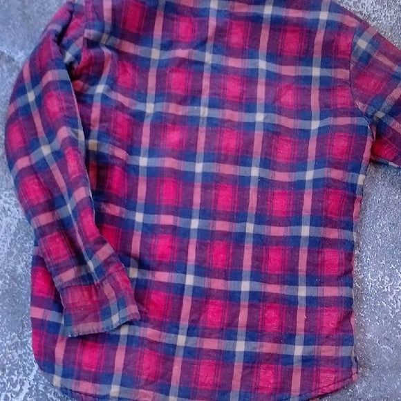 Red and Blue Plaid Flannel Shirt