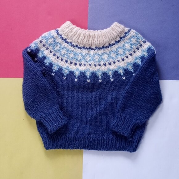 Vintage Handmade Winter Pattern Sweater Jacket
