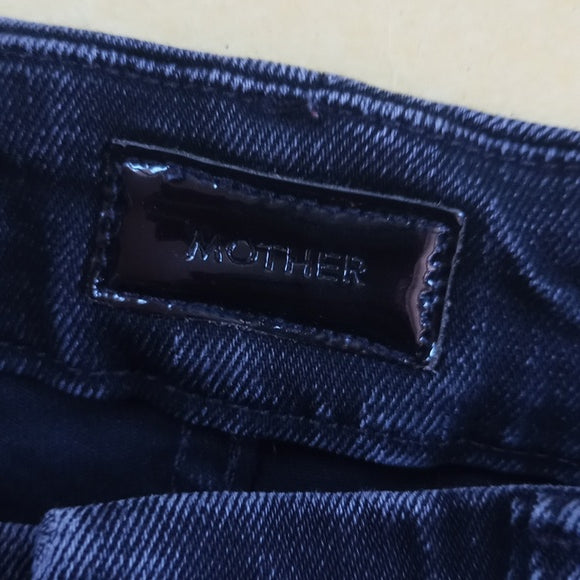 Mother High Waisted Looker Hawk Black Denim Jeans