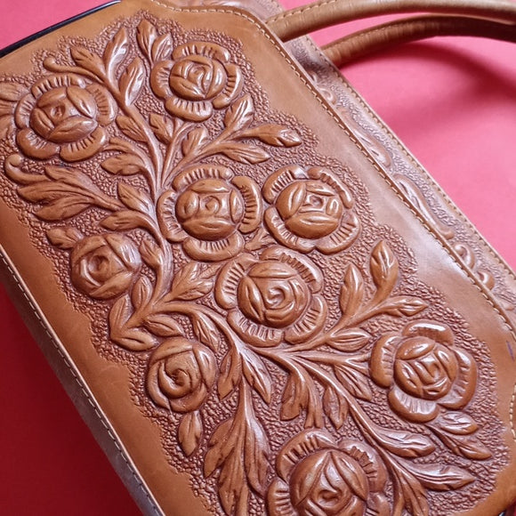 Vintage 1960s MONT ABUR Leather Tooled Purse