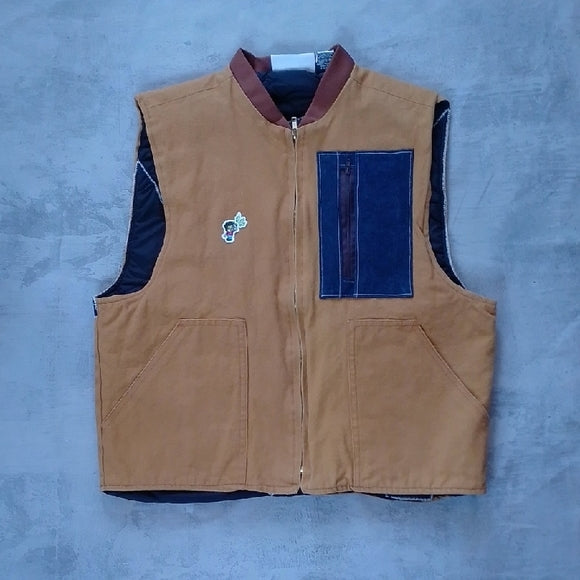 Vintage CUSTOM Workwear Vest with Dragon Patch