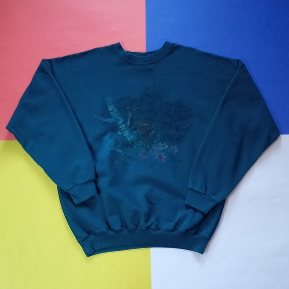 Vintage 90s Doe In The Woods Crewneck Sweater