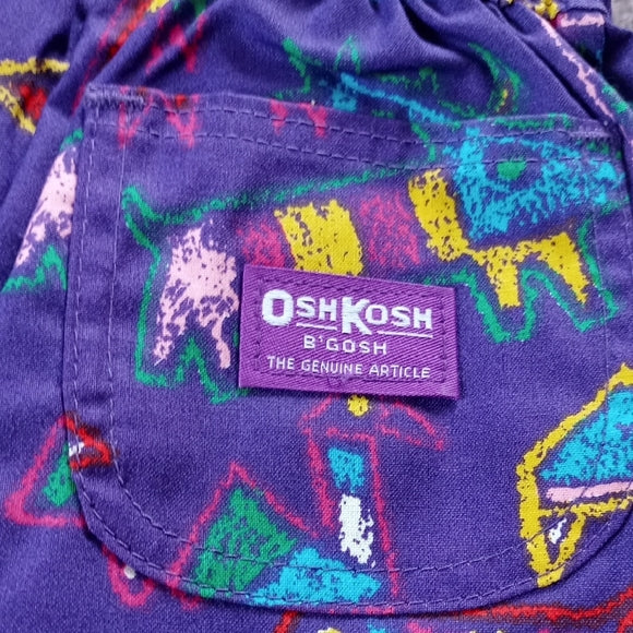 VINTAGE 90s OSHKOSH B'GOSH Purple Animal Print Shorts