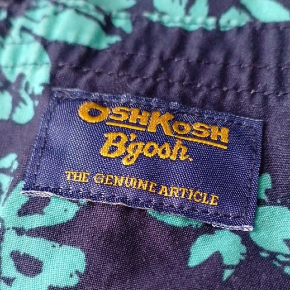 OSHKOSH B'gosh Kids Floral Blue and Green Overalls