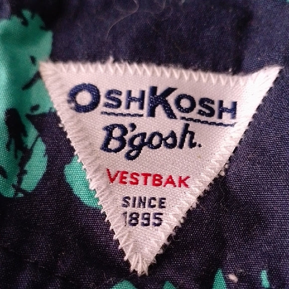 OSHKOSH B'gosh Kids Floral Blue and Green Overalls