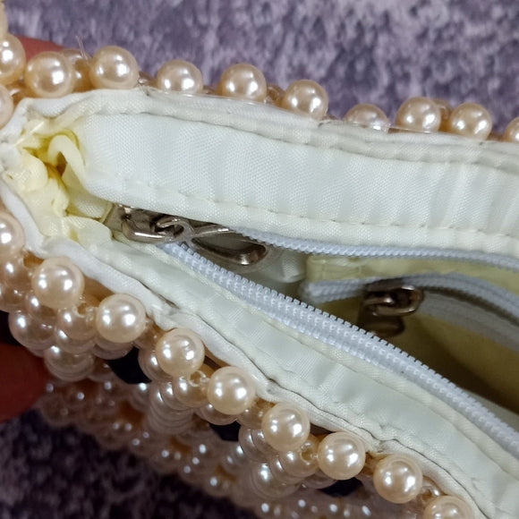 Vintage Handmade Elegant Pearl Beaded Handbag