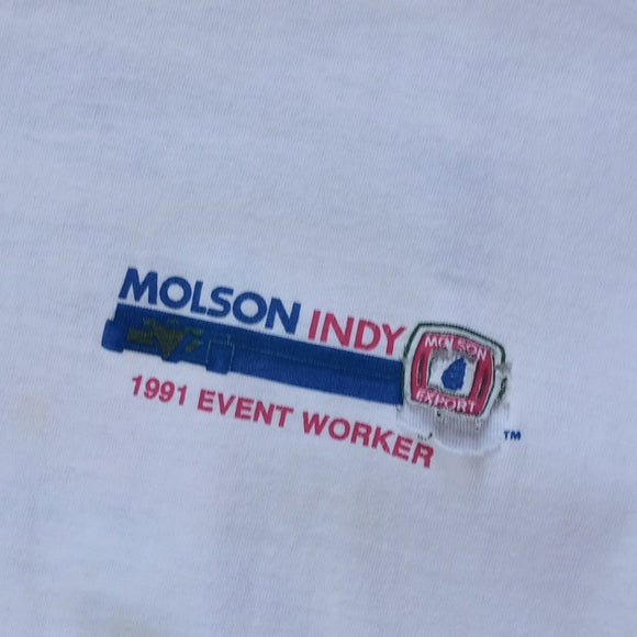 Vintage 1991 Molson INDY Toronto EVENT WORKER Single Stitch T-Shirt