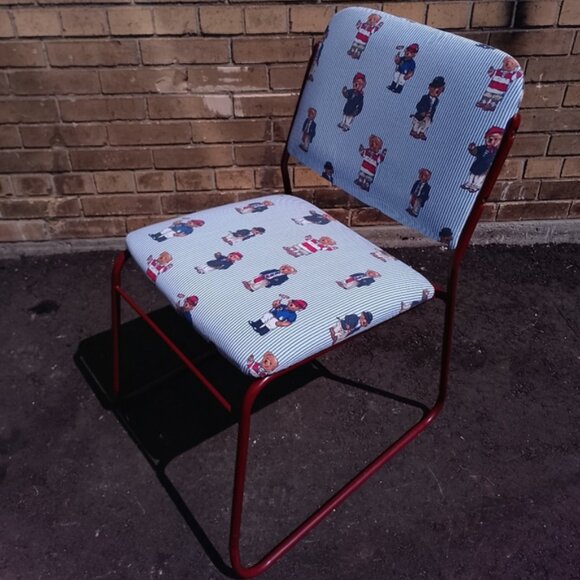 Vintage 90s Ralph Lauren Polo Bear Upholstered Stack Chair – One of a Kind