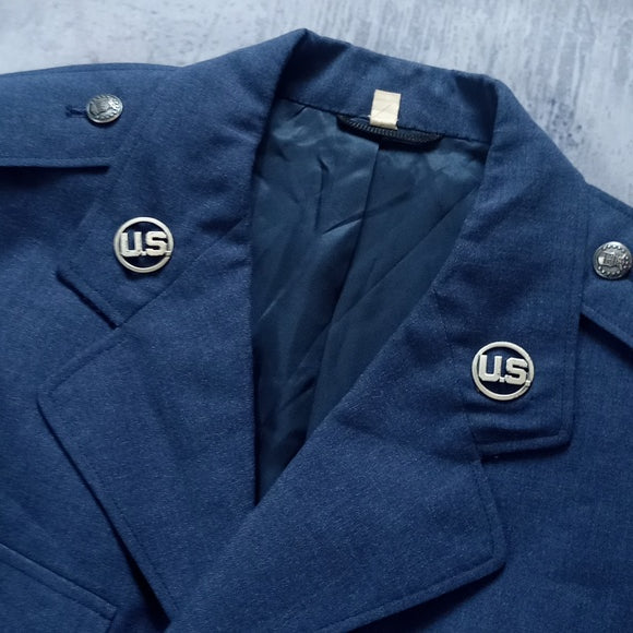 1960 US AIR FORCE VIETNAM ERA BLUE 1084 WOOL TROPICAL COAT MEN'S