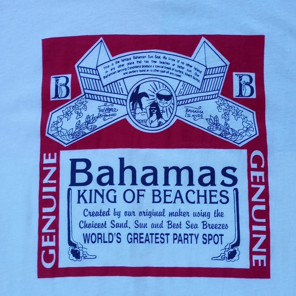 Vintage 90s Bahamas King Of Beaches Graphic Single Stitch T-Shirt