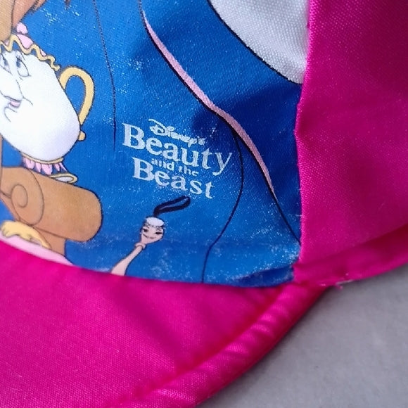 Rare Vintage 90s Disney Beauty and the Beast Pink Winter Cap/Hat