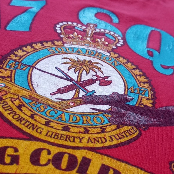 Vintage 90s War Planes 417 SQN 4 Wings Gold Lake 417 Single Stitch T-Shirt