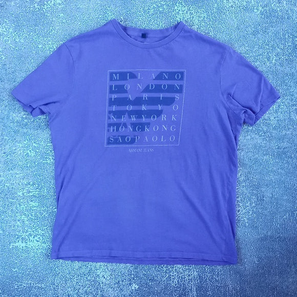 Armani Jeans Purple Graphic City T-Shirt