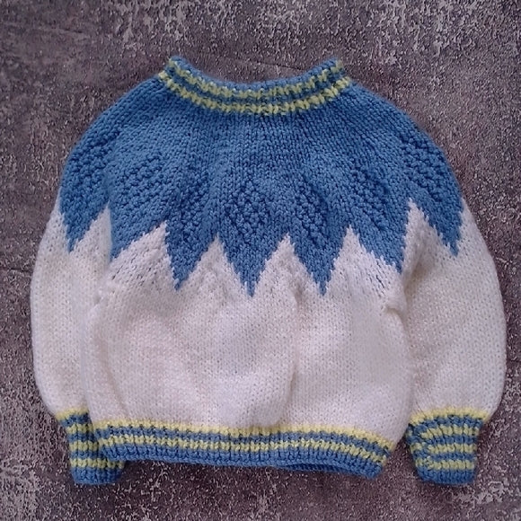 Blue and White Women's Sweater