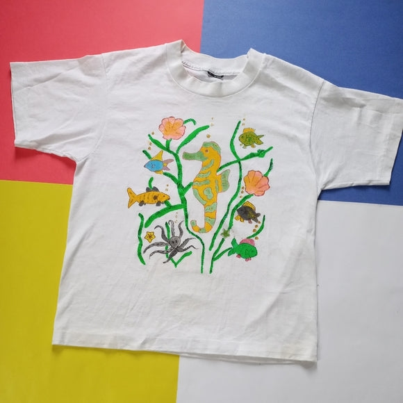 Women’s Vintage Fish Seascape Shirt Single Stitch